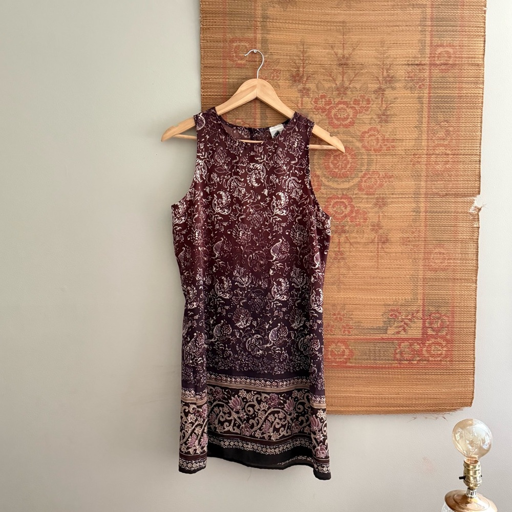Vintage 90s Floral Sleeveless Semi Sheer Dress